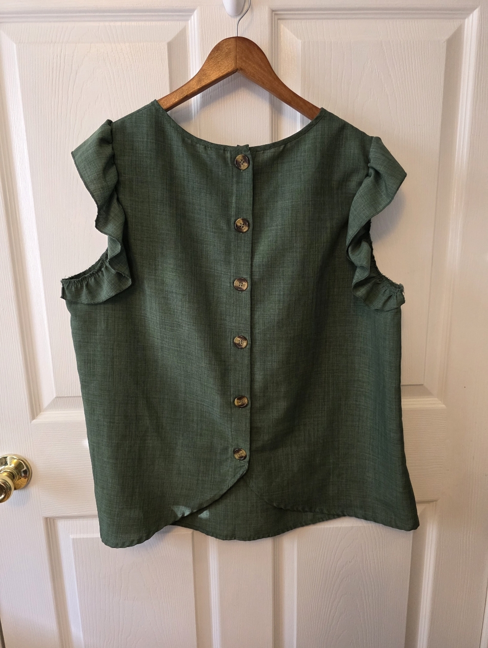 SHEIN Curve Green Ruffle Sleeve Blouse 1XL